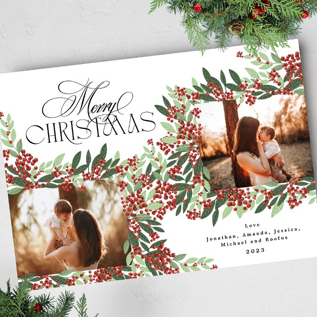 Tarjeta Festiva Caligrafía encantada Elegancia Navidades Dos Foto (Subido por el creador)