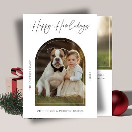 Tarjeta Festiva Caligrafía Feliz Día de los Navidades de Howliday