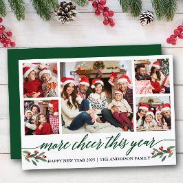 Tarjeta Festiva Caligrafía Más Alegre Este Año 5 Foto Verde