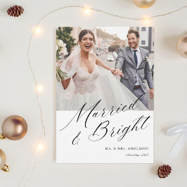 Tarjeta Festiva Caligrafía moderna casados y brillantes foto