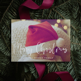 Tarjeta Festiva Caligrafía moderna Fotos navideñas más feroces