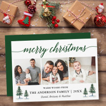 Caligrafía moderna Navidades 3 Foto Verde