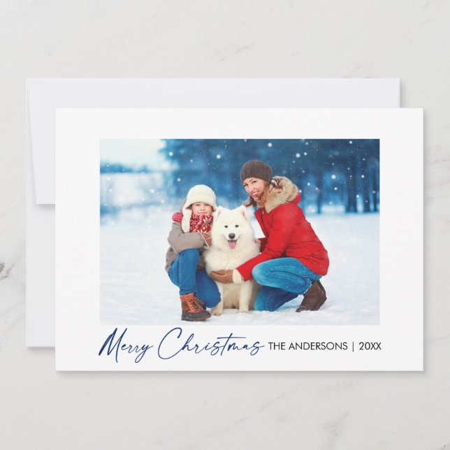 Tarjeta Festiva Caligrafía moderna Navidades con escritura de tint (Anverso)