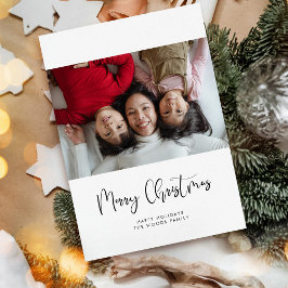 Tarjeta Festiva Caligrafía moderna y caprichosa Fotos de la Feliz 