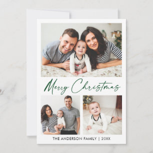 Tarjeta Festiva Caligrafía Navidades de escritura de tinta verde 3