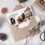 Tarjeta Festiva Caligrafía navideña Fotos botánicas de Citrus<br><div class="desc">¿Buscando una manera única y festiva de enviar saludos de vacaciones este año? Mira nuestra tarjeta de festividad de Navidad Citrus Botanic Photo Holiday Card! Esta hermosa tarjeta contiene tres de tus fotos favoritas, decoradas con acuarelas botánicas de cítricos, ramos de pino, anís estrellado y canela. El mensaje "Feliz Navidad"...</div>