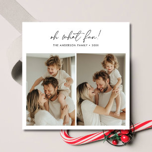 Tarjeta Festiva Caligrafía Oh Qué Navidades Divertidos Fotografía
