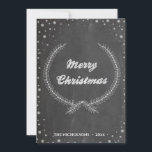 Tarjeta Festiva Calkboard Vintage Merry Christmas Foliage Wreath<br><div class="desc">Tarjeta de Navidad limpia y simple con Navidades follaje Wreath en forma de copo de nieve. Disponible como tarjeta plana,  tarjeta plegada y postal. ¡Les deseo a todos Feliz Navidad y Feliz Año Nuevo!</div>