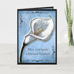Tarjeta Festiva Calla Lily de Pascua - Blank Interior