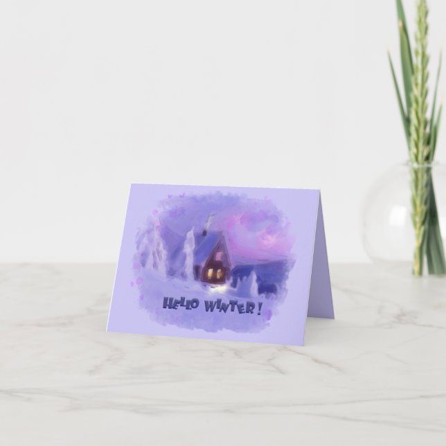 Tarjeta Festiva Calle De Invierno De Las Montañas Chalet White Fir (Anverso)