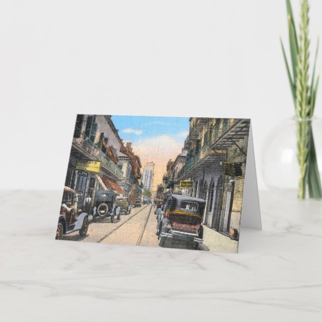 Tarjeta Festiva Calle Nueva Orleans (Anverso)
