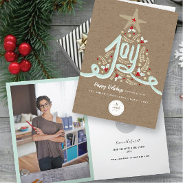 Tarjeta Festiva Calligrafía de la alegría por la mano Rústica del