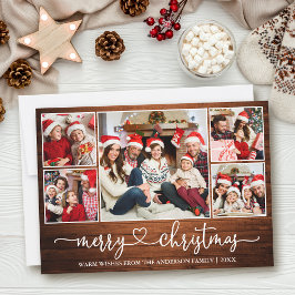 Tarjeta Festiva Calligraphy Heart Wood 5 Navidades de fotografía