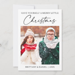 Tarjeta Festiva Calligraphy Ink Pen Navidades Minimalistas Foto