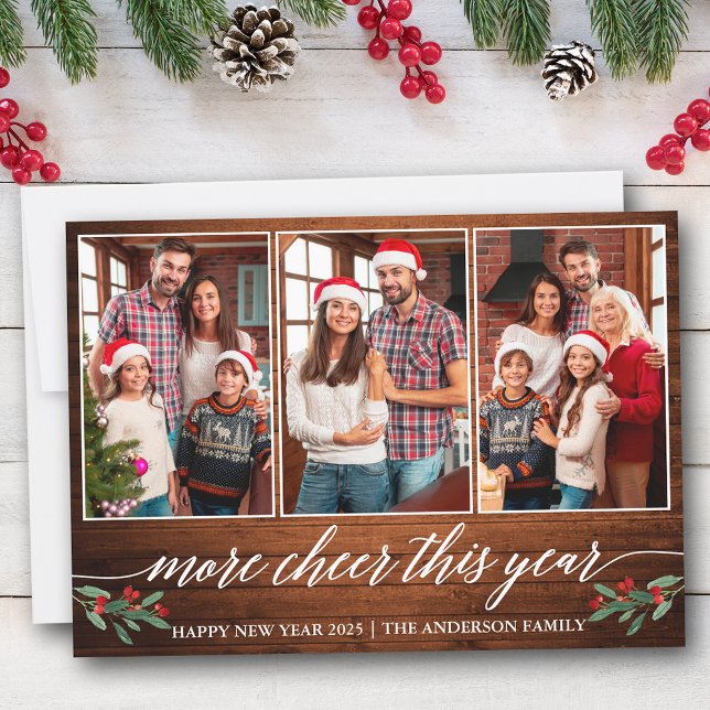 Tarjeta Festiva Calligraphy Más Chequeado Este Año 3 Foto (Customize to add text to back of card.)