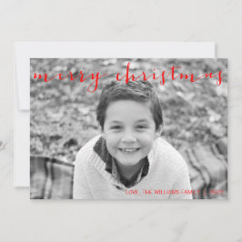 Tarjeta Festiva Calligraphy Merry Christmas Horizontal Photo Card