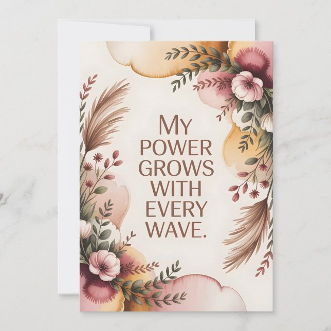 Tarjeta Festiva Calming Labor Wave Affirmation Art (Anverso)