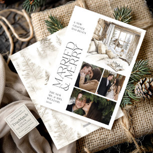 Tarjeta Festiva Camarera Rusa Casada y Collage por Matrimonio