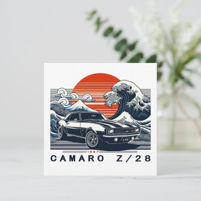 Tarjeta Festiva Camaro Z28 1967 (Anverso de pie)