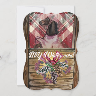 Tarjeta Festiva cambiar de foto lindo caballo de espera