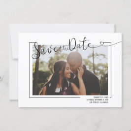 Tarjeta Festiva Cambiar la fecha del Boda fotográfico de tipografí