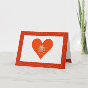 Tarjeta Festiva Cameo de oro y Naranja Vintage