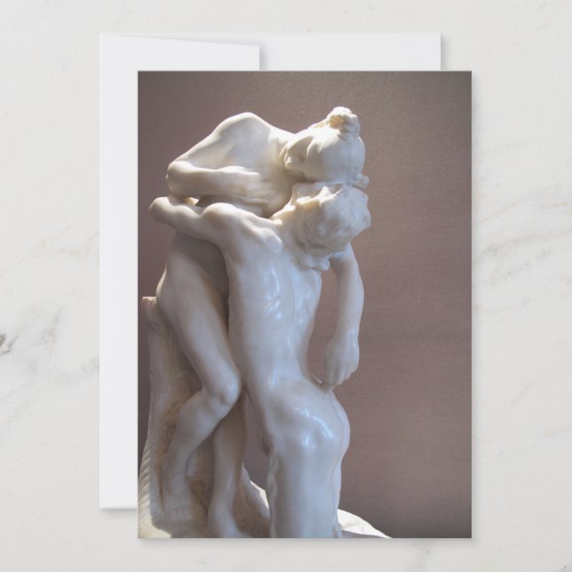Tarjeta Festiva Camille Claudel Vertumnus y Pomona Love Kiss (Anverso)