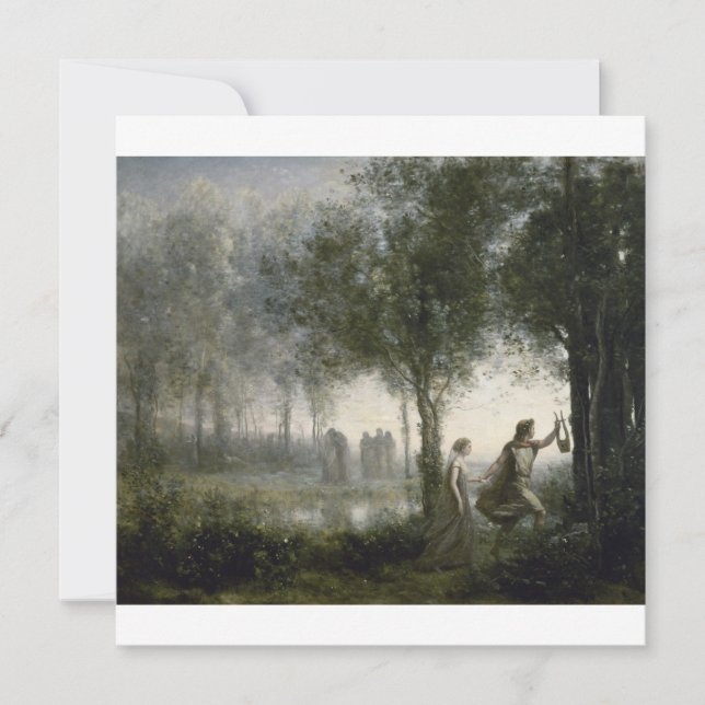 Tarjeta Festiva Camille Corot - Orfeo Liderando Eurídice De La (Anverso)