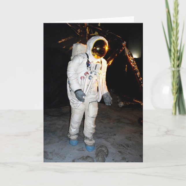 Tarjeta Festiva Caminando en el espacio (Anverso)