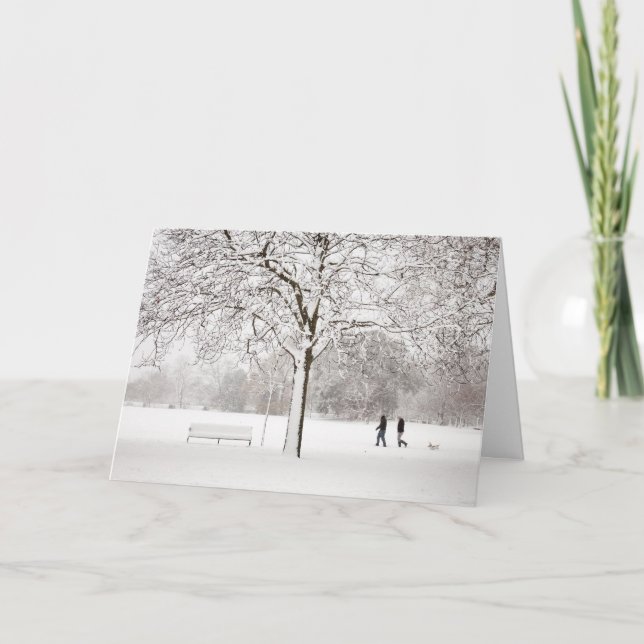 Tarjeta Festiva Caminante del perro (Anverso)