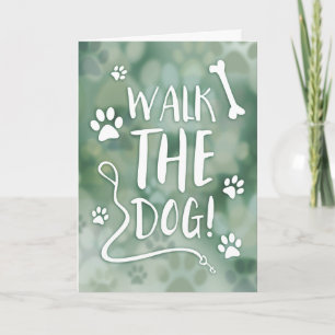 Tarjeta Festiva caminar al perro