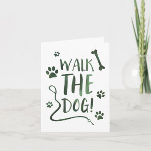 Tarjeta Festiva caminar al perro