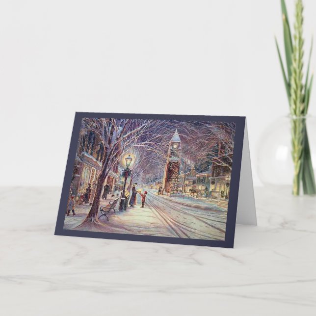 Tarjeta Festiva Caminata con velas de navidades (Anverso)