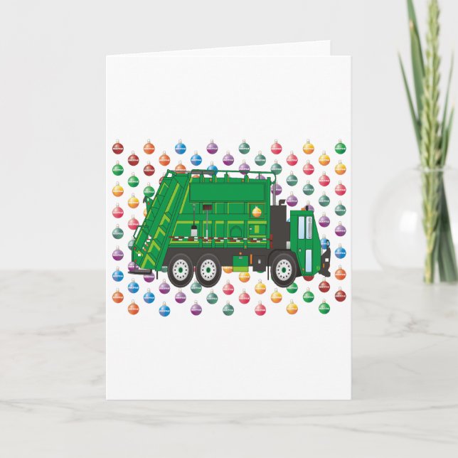 Tarjeta Festiva Camión basura navidades diciembre (Anverso)