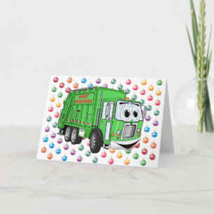 Tarjeta Festiva Camión de basura navideña
