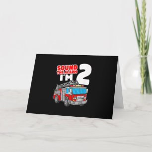 Tarjeta Festiva Camión de bomberos de 2 años de edad