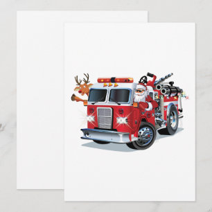 Tarjeta Festiva Camión de bomberos de Navidades personalizados