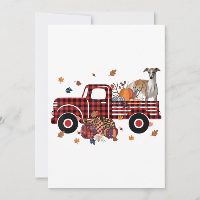 Tarjeta Festiva Camión de calabaza para mascotas regalo de Hallowe (Anverso)