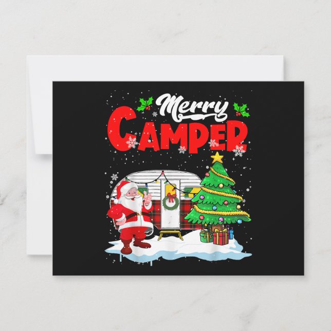 Tarjeta Festiva Camión de campamento Santa Camper Navidades de Mer (Anverso)
