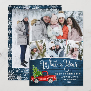 Tarjeta Festiva Camión de la granja roja de los Navidades del 2021