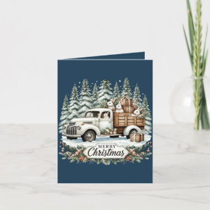 Tarjeta Festiva Camión de Navidades del país añada mensaje