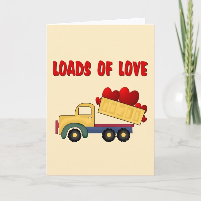 Tarjeta Festiva Camión de San Valentín con mucho amor (Anverso)