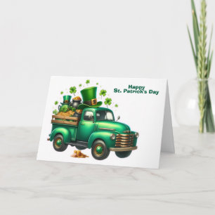 Tarjeta Festiva Camión Feliz Día de San Patricio