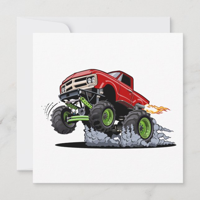 Tarjeta Festiva camión monstruo personalizado (Anverso)