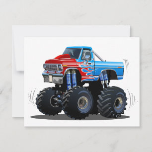 Tarjeta Festiva camión monstruo personalizado