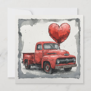 Tarjeta Festiva Camión Rojo de San Valentín: Cruiser de San Valent