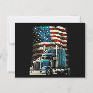 Tarjeta Festiva Camionero Bandera Estadounidense Para Camión Patri