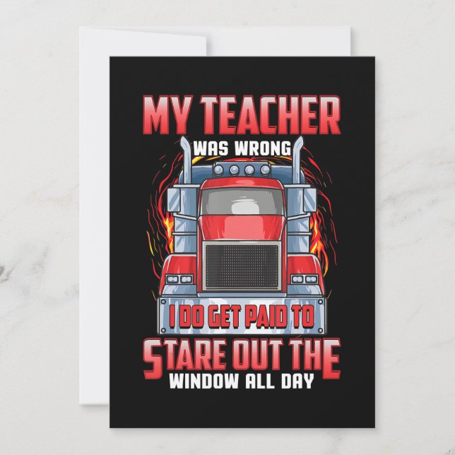 Tarjeta Festiva Camioneros Graciosos Regalos De Arte Para Camioner (Anverso)