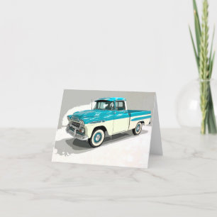 Tarjeta Festiva Camioneta Chevy Clásica Día del Padre