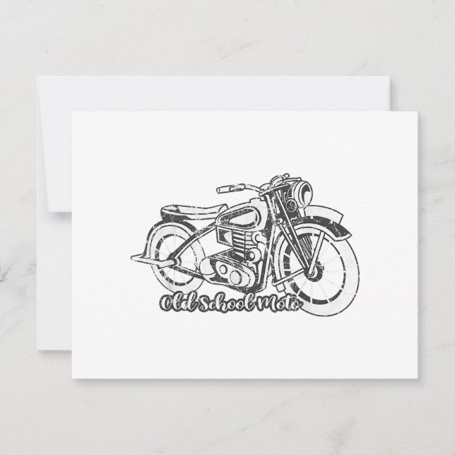 Tarjeta Festiva Camisa de motocicleta de época (Anverso)